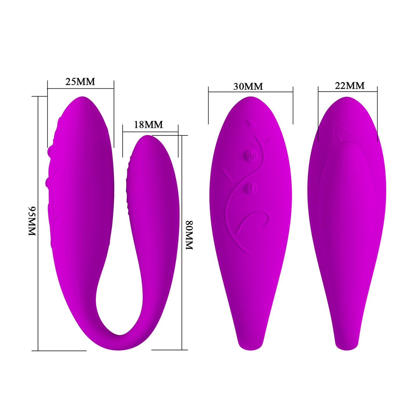 Classic C-Shaped Couple Vibrator – Dual Motors, 30 Vibration Modes, Rechargeable & Waterproof