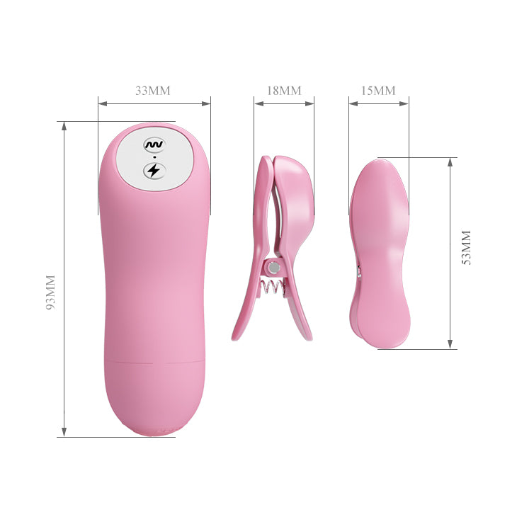 Adjustable Vibrating Nipple Clamps – 7 Vibration Modes & 3-Level Electro Stimulation for Intense Pleasure