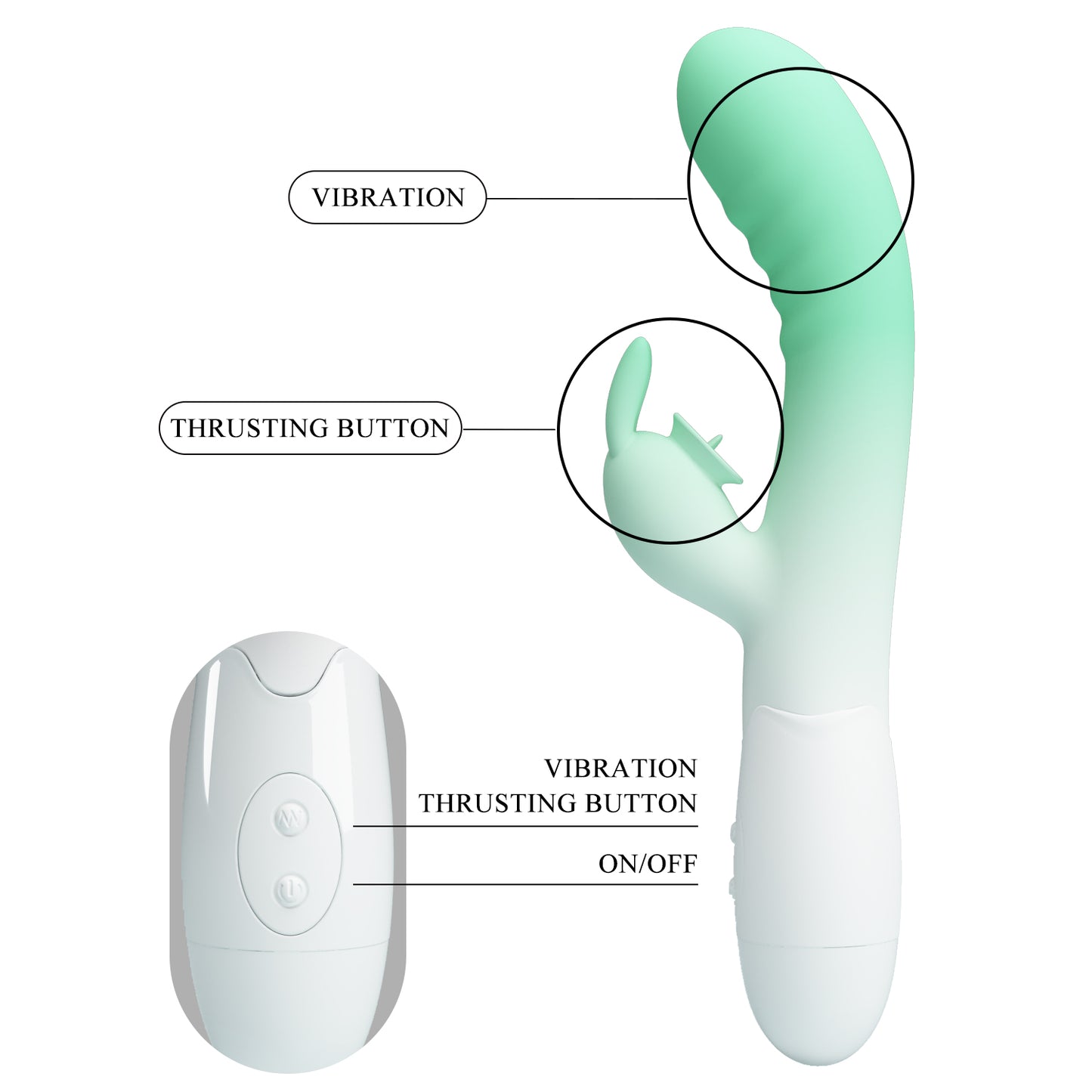 30-Function Silicone Rabbit Vibrator – Dual Motors for Clitoral & G-Spot Stimulation