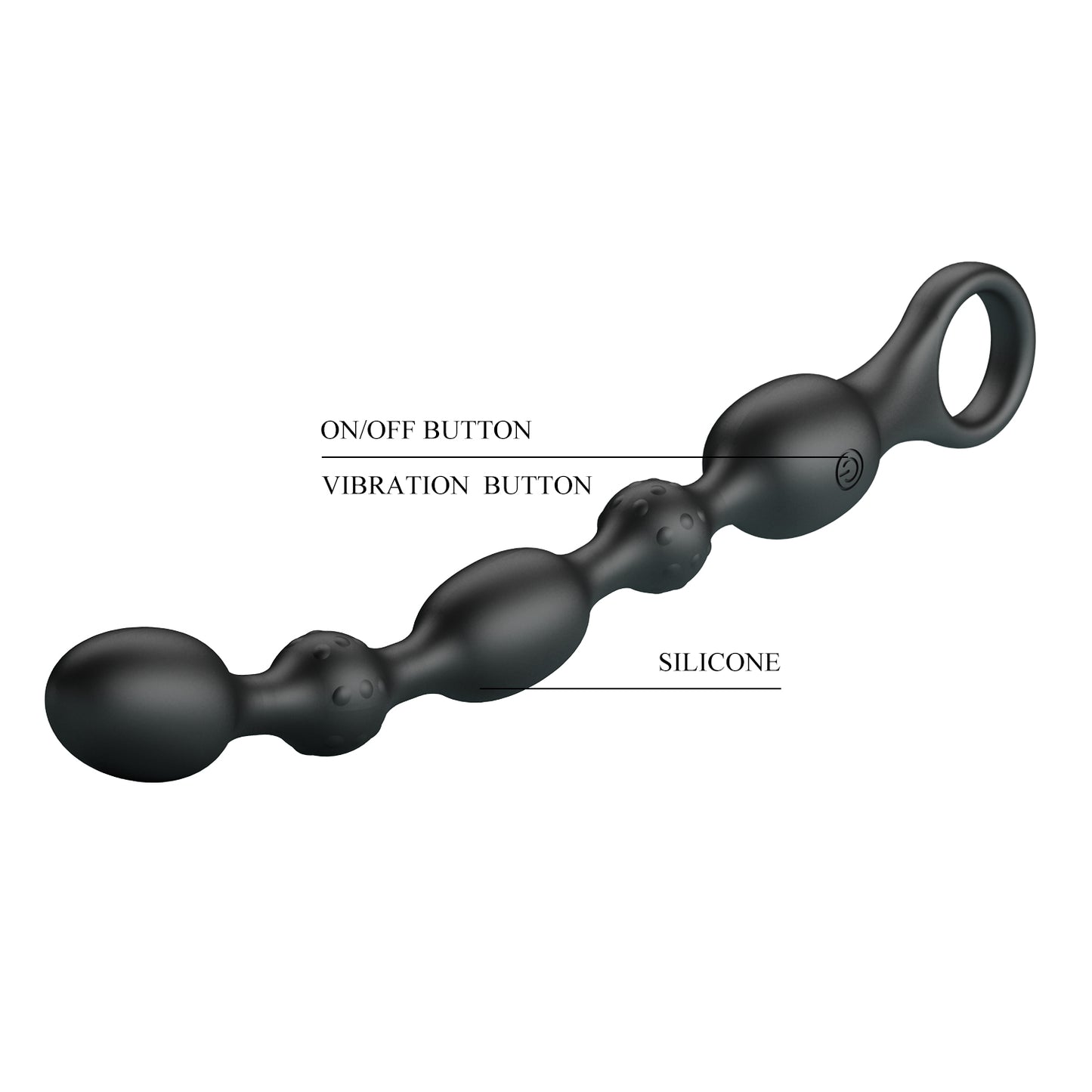 10-Mode Beaded Anal Vibrator – USB Rechargeable Silicone Butt Plug for P-Spot or G-Spot Stimulation