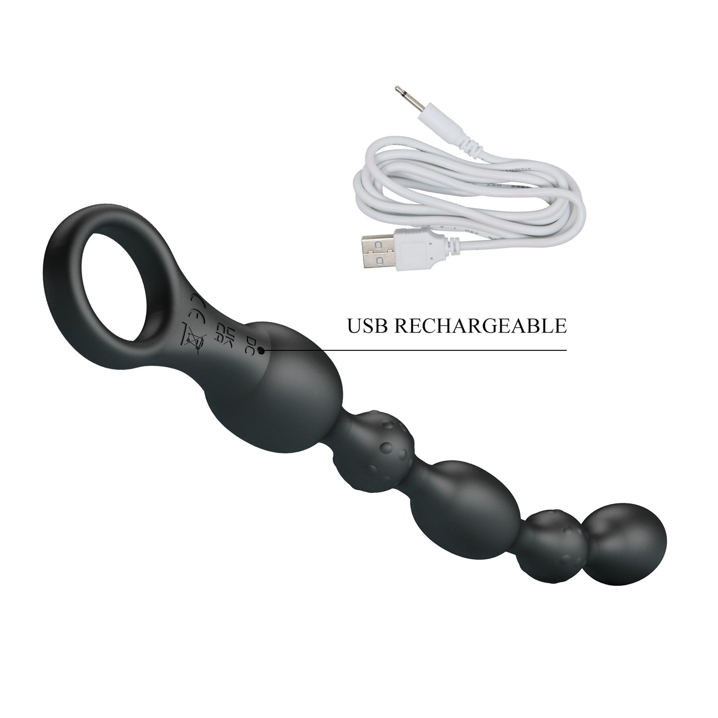 10-Mode Beaded Anal Vibrator – USB Rechargeable Silicone Butt Plug for P-Spot or G-Spot Stimulation