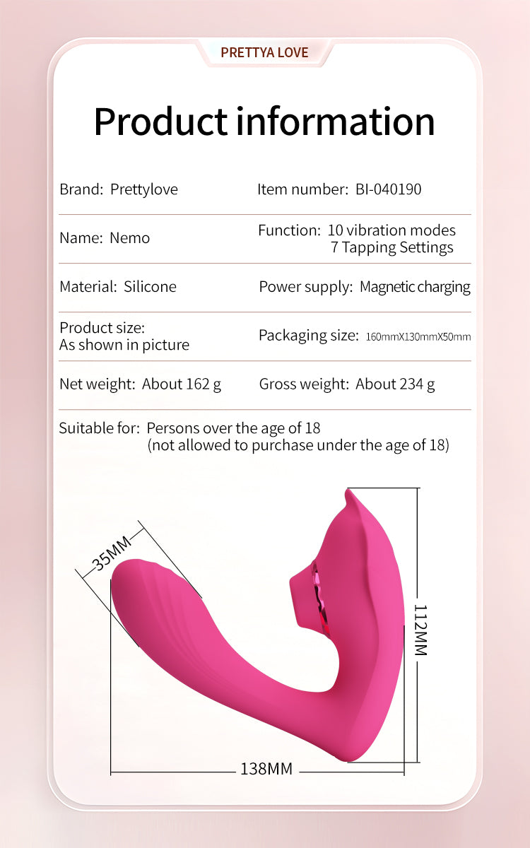 Clitoral Stimulator -10 Vibration Modes & 7 Tapping Settings | Waterproof Silicone Design