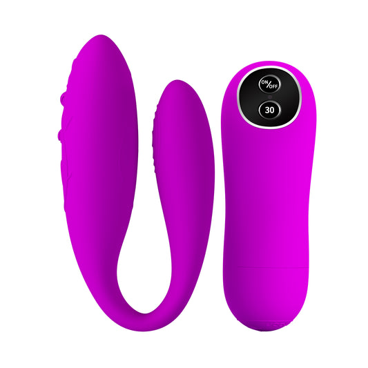 Classic C-Shaped Couple Vibrator – Dual Motors, 30 Vibration Modes, Rechargeable & Waterproof