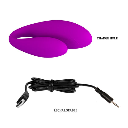 Classic C-Shaped Couple Vibrator – Dual Motors, 30 Vibration Modes, Rechargeable & Waterproof