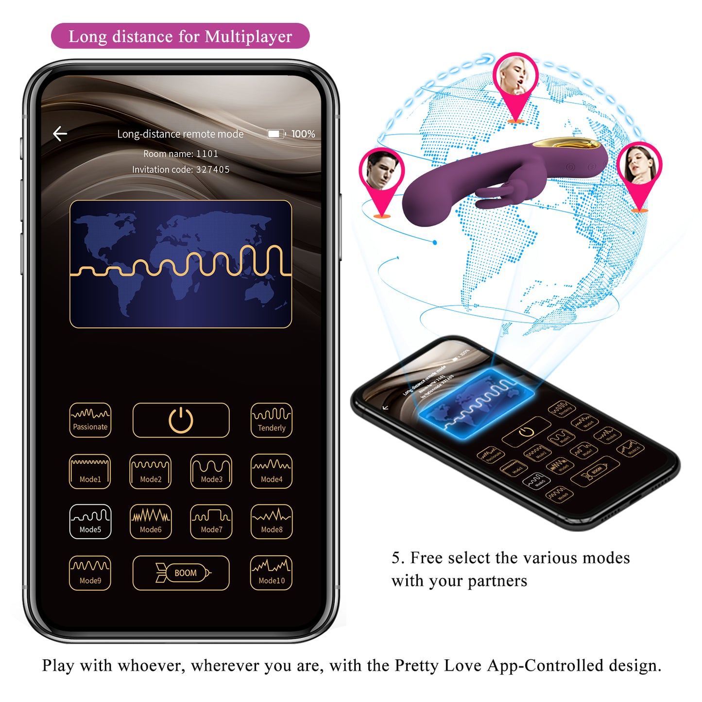 Dual-Motor Rabbit Vibrator with 12 Vibration Modes – App-Controlled Clitoral & G-Spot Massager for Explosive Pleasure