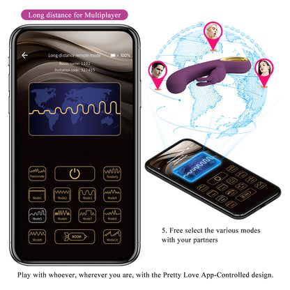 Dual-Motor Rabbit Vibrator with 12 Vibration Modes – App-Controlled Clitoral & G-Spot Massager for Explosive Pleasure