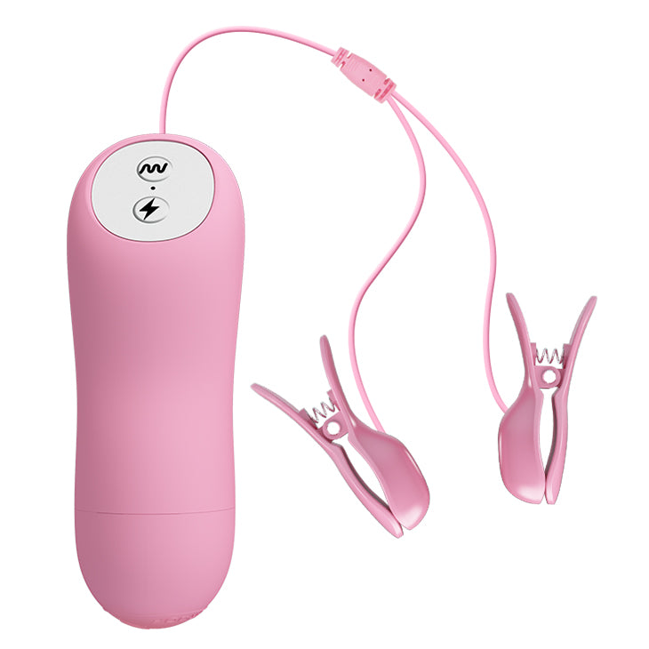 Adjustable Vibrating Nipple Clamps – 7 Vibration Modes & 3-Level Electro Stimulation for Intense Pleasure