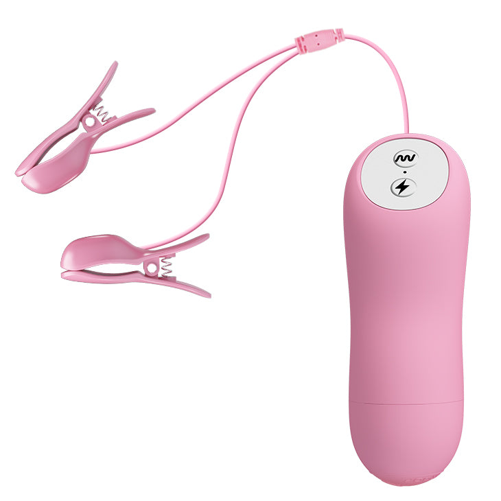 Adjustable Vibrating Nipple Clamps – 7 Vibration Modes & 3-Level Electro Stimulation for Intense Pleasure