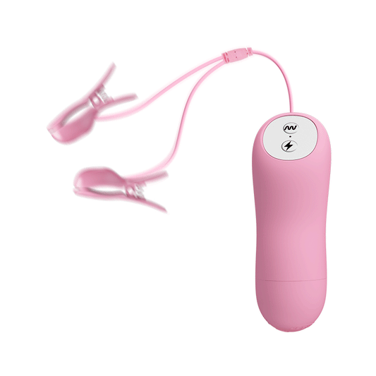 Adjustable Vibrating Nipple Clamps – 7 Vibration Modes & 3-Level Electro Stimulation for Intense Pleasure