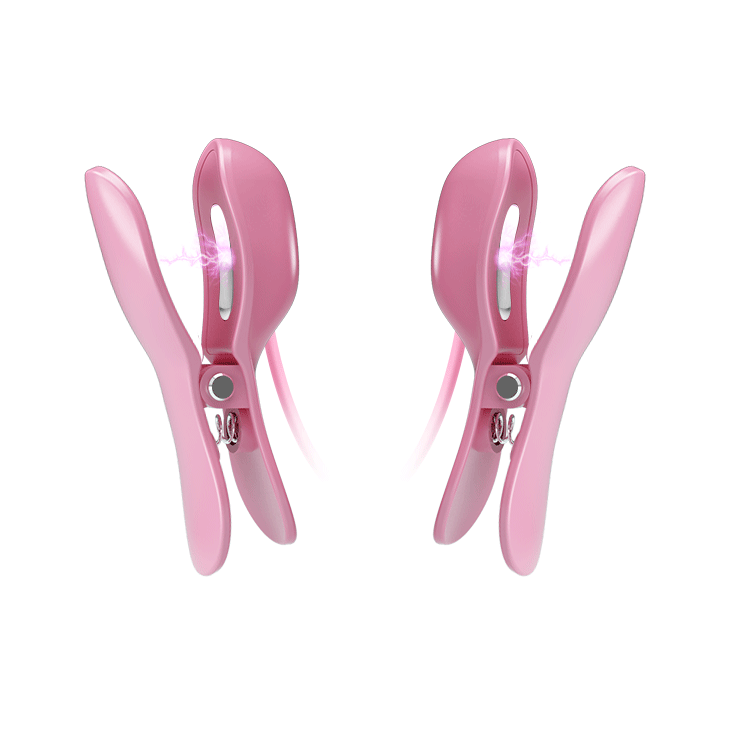 Adjustable Vibrating Nipple Clamps – 7 Vibration Modes & 3-Level Electro Stimulation for Intense Pleasure