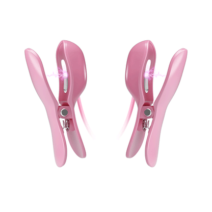 Adjustable Vibrating Nipple Clamps – 7 Vibration Modes & 3-Level Electro Stimulation for Intense Pleasure