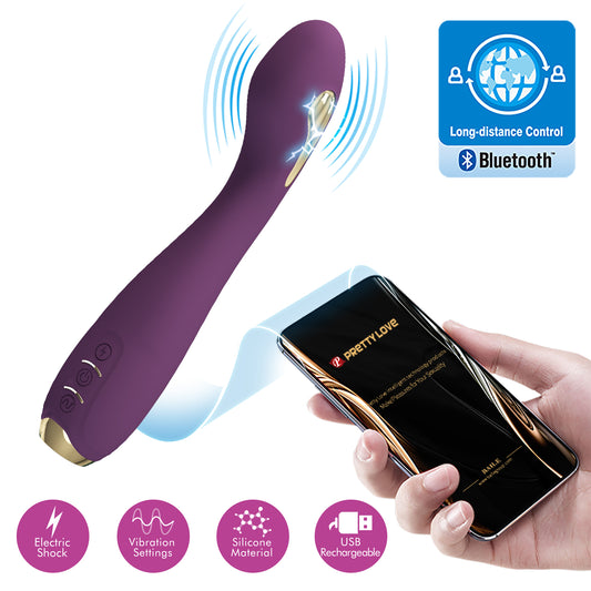 App-Controlled Electro-Stim Vibrator – Rechargeable, Soft Silicone, Powerful Shocks & Vibrations