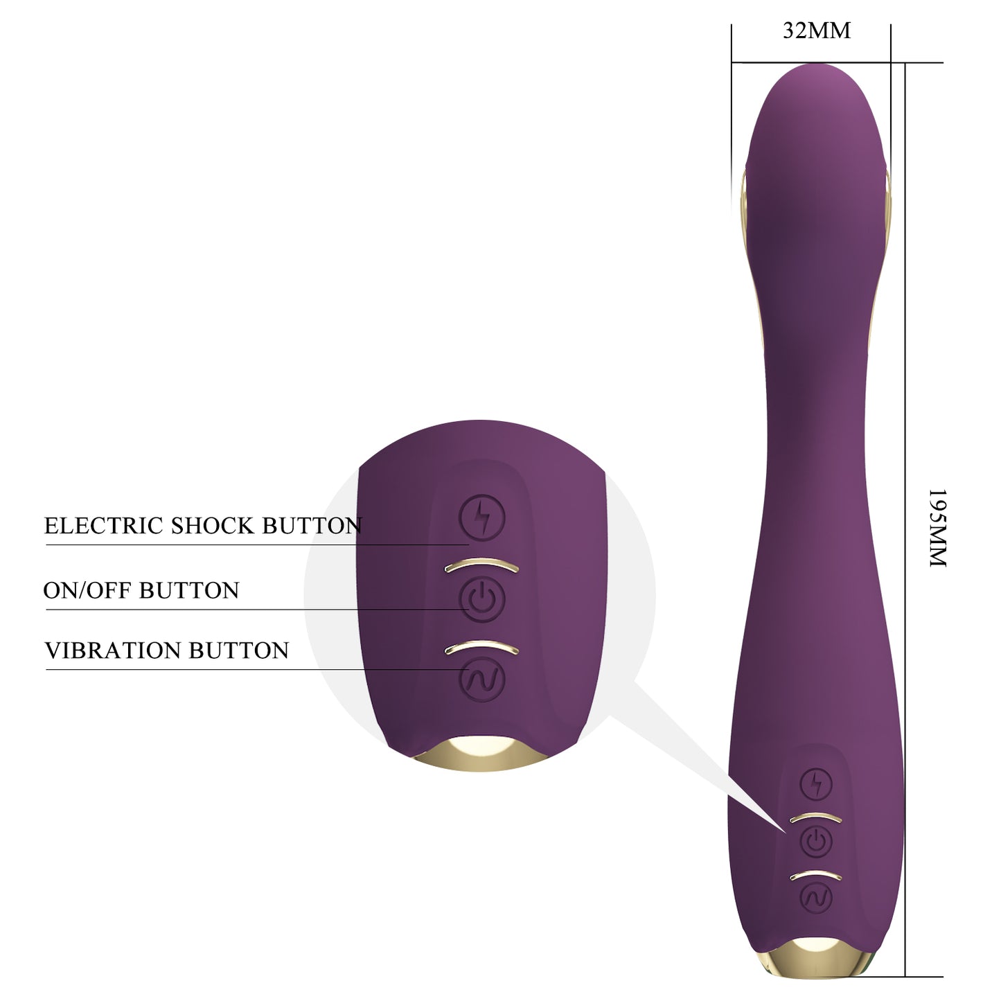App-Controlled Electro-Stim Vibrator – Rechargeable, Soft Silicone, Powerful Shocks & Vibrations