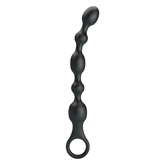 10-Mode Beaded Anal Vibrator – USB Rechargeable Silicone Butt Plug for P-Spot or G-Spot Stimulation