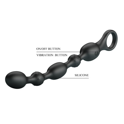10-Mode Beaded Anal Vibrator – USB Rechargeable Silicone Butt Plug for P-Spot or G-Spot Stimulation