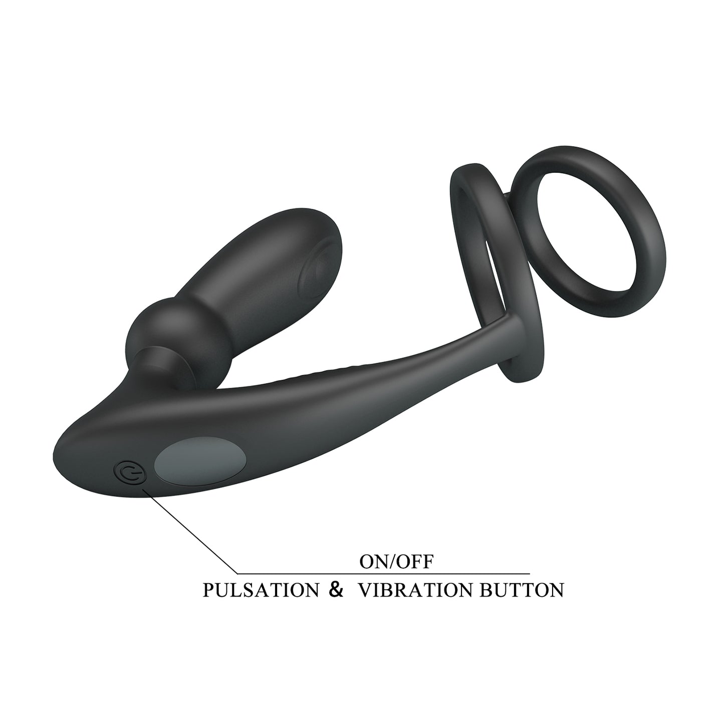 12-Mode Vibrating Prostate Plug with Cock & Ball Ring – Dual Stimulation Toy for Men