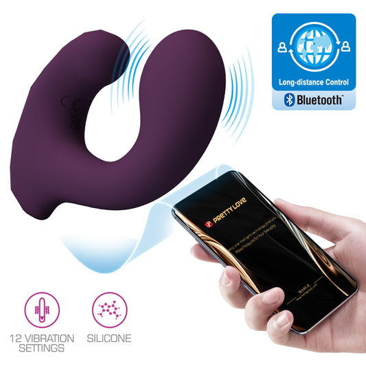 Dual-Motor C-Shaped Couple Vibrator – 12 Vibration Modes for G-Spot & Clitoral Stimulation | App-Controlled