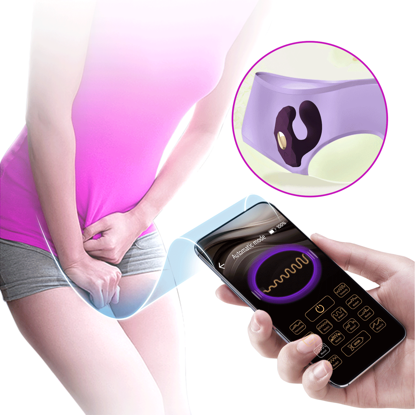 Dual-Motor C-Shaped Couple Vibrator – 12 Vibration Modes for G-Spot & Clitoral Stimulation | App-Controlled